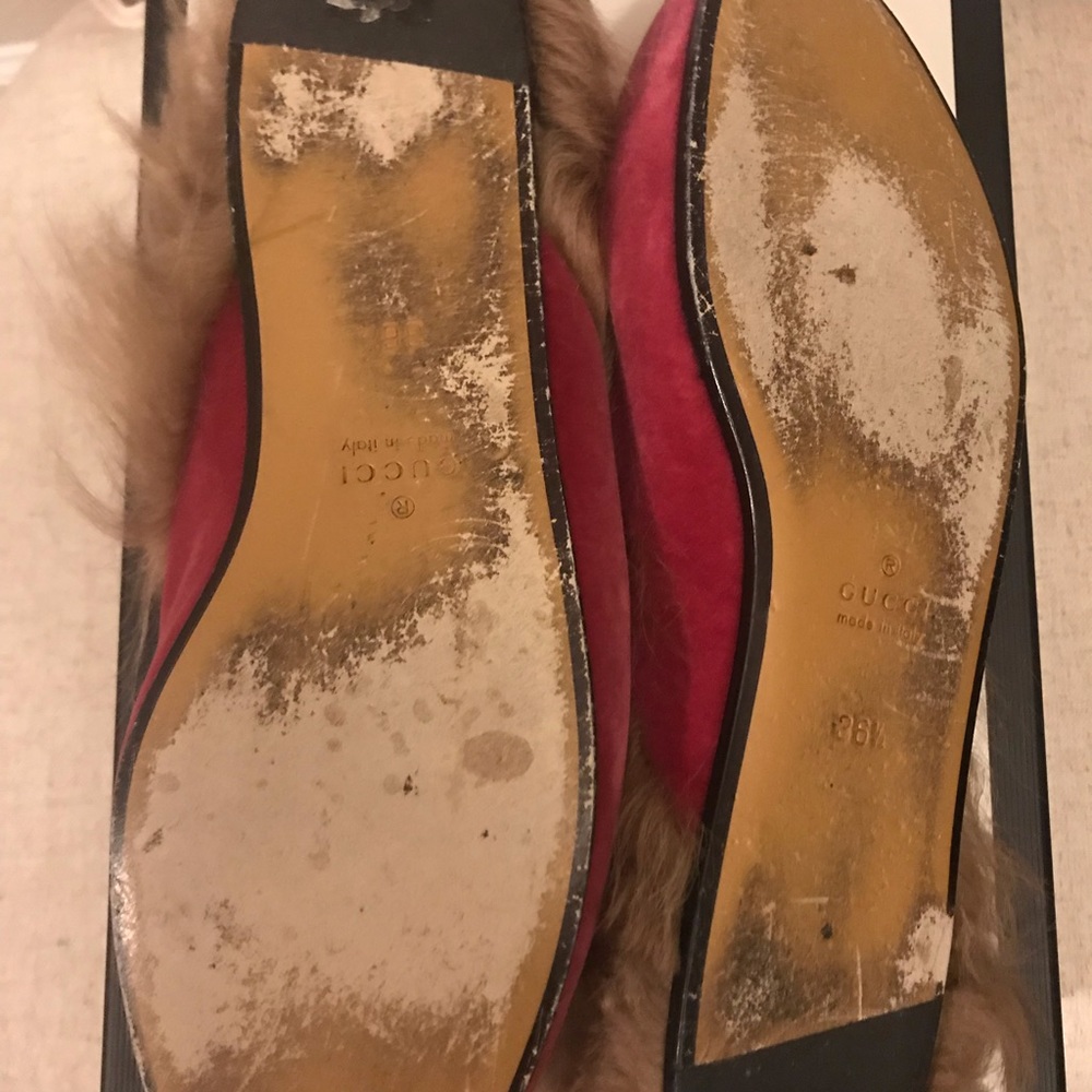 Gucci Princetown Velvet Mules w Fur; size 36.5 - Picture 8 of 8